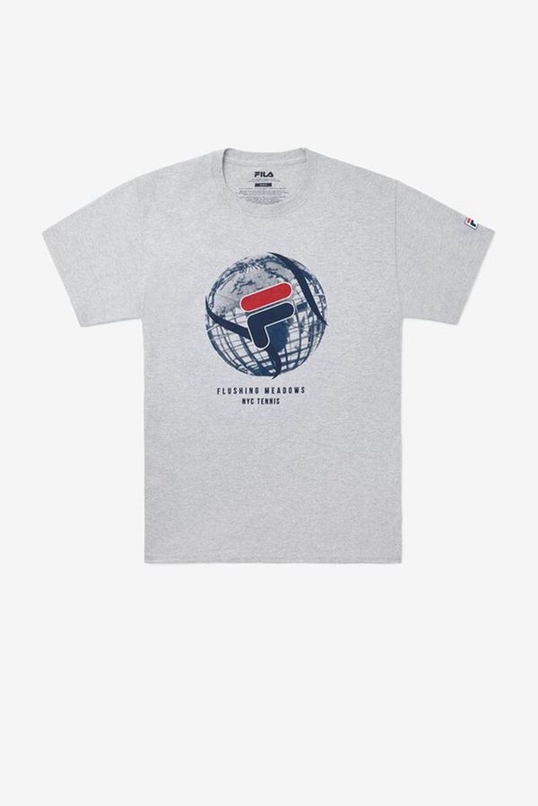 Camisetas Fila Hombre Gris - Nyc Globe Graphic - España 217854JUD